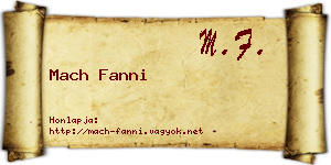 Mach Fanni névjegykártya