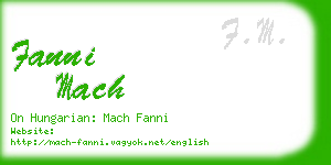 fanni mach business card